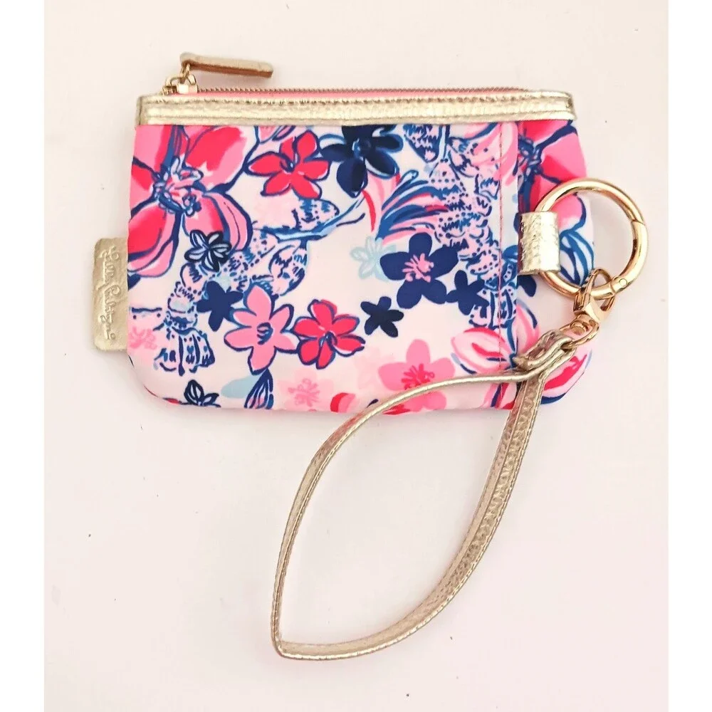 NEW Lilly Pulitzer Velour Beach Towel / Wristlet Set Borealis Blue Swim 30X60